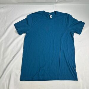 NWT‎ Bella+Canvas T-Shirt Men's L Marine Blue Solid Blank Essential Short Sleeve